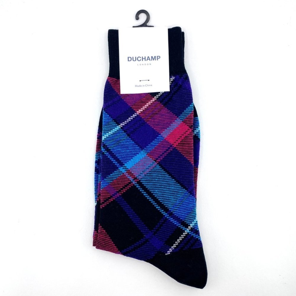 Duchamp Socks 2 Pack Multi-Color Check Pattern - Picture 6 of 6